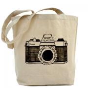Tote bag, Shopping bag, Decoupage tote bag, Recycled Cotton Everyday Tote, Eco bag ,Eco friendly bag - Vintage camera