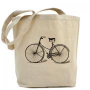 Tote bag, Shopping bag, Decoupage tote bag, Recycled Cotton Everyday Tote, Eco bag ,Eco friendly bag - Vintage Bicycle