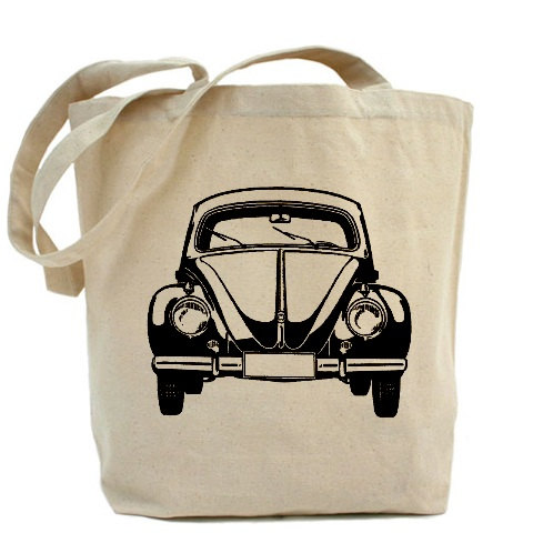 Tote Bag, Shopping Bag, Decoupage Tote Bag, Recycled Cotton Everyday Tote, Eco Bag ,eco Friendly Bag - Vw Bus